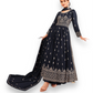 TRADITIONAL NAVY BLUE NAYRA CUT FAUX GEORGETTE WEDDING WEAR SALWAR SUIT-ETHNIC WEAR FOR WOMEN