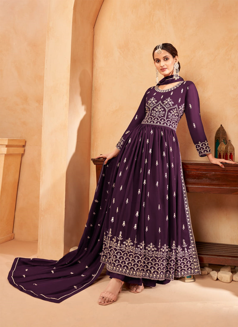 TRADITIONAL NAYRA CUT FAUX GEORGETTE WEDDING WEAR SALWAR SUIT-ETHNIC WEAR FOR WOMEN