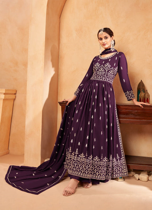 TRADITIONAL NAYRA CUT FAUX GEORGETTE WEDDING WEAR SALWAR SUIT-ETHNIC WEAR FOR WOMEN