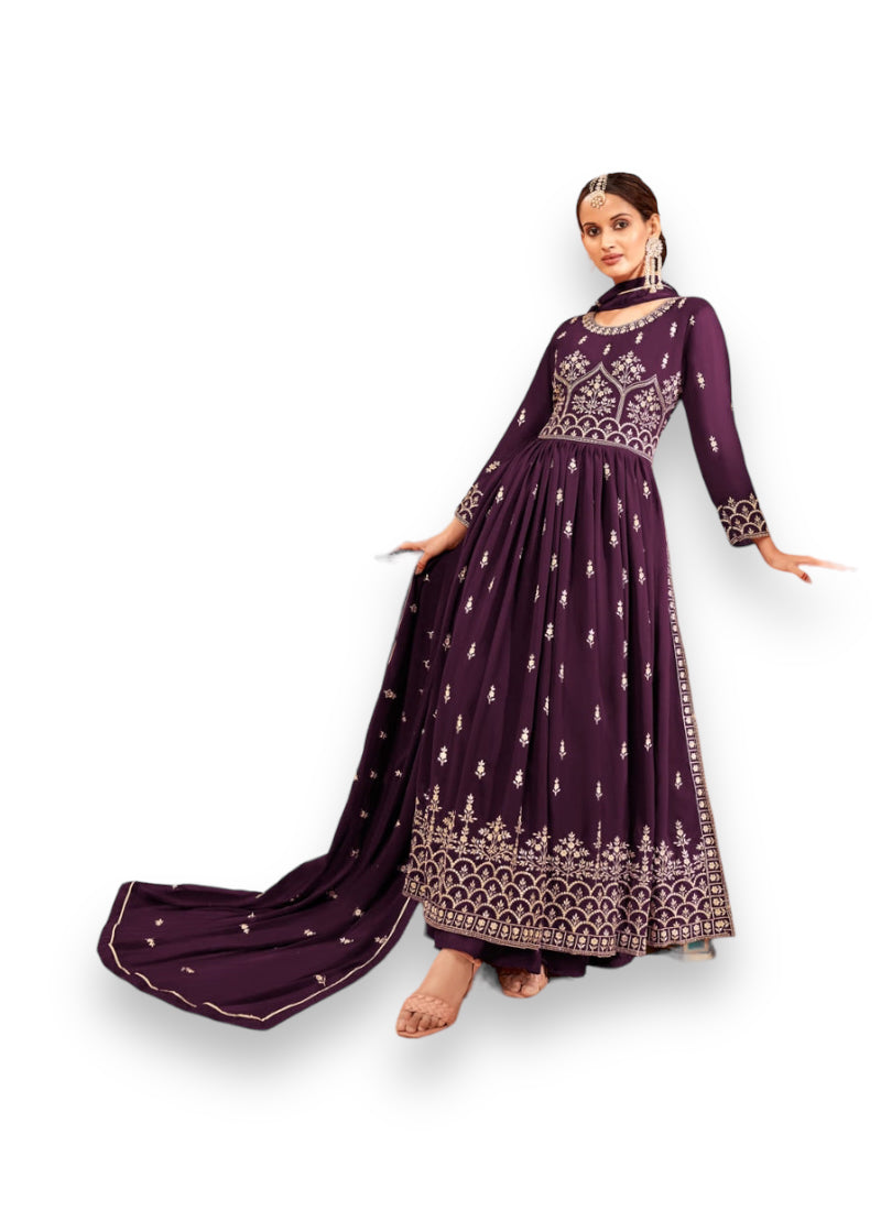 TRADITIONAL NAYRA CUT FAUX GEORGETTE WEDDING WEAR SALWAR SUIT-ETHNIC WEAR FOR WOMEN