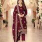 TRADITIONAL REGAL MAROON: BRIDAL SALWAR SUIT FOR WEDDING WEAR-ETHNIC WEAR FOR WOMEN
