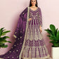 TRADITIONAL ROYAL PURPLE: DESIGNER EMBROIDERY SUIT  - 3002-ETHNIC WEAR FOR WOMEN