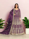 TRADITIONAL ROYAL PURPLE: DESIGNER EMBROIDERY SUIT  - 3002-ETHNIC WEAR FOR WOMEN