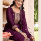 TRADITIONAL VICHITRA SILK SALWAR SUIT WITH FANCY WORK-ETHNIC WEAR FOR WOMEN - 4161