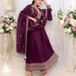 TRADITIONAL VICHITRA SILK SALWAR SUIT WITH FANCY WORK-ETHNIC WEAR FOR WOMEN - 4161