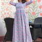 BLUE: MUSLIN PRINTED WORK TRADITIONAL GOWN-ETHNIC WEAR FOR WOMEN-01