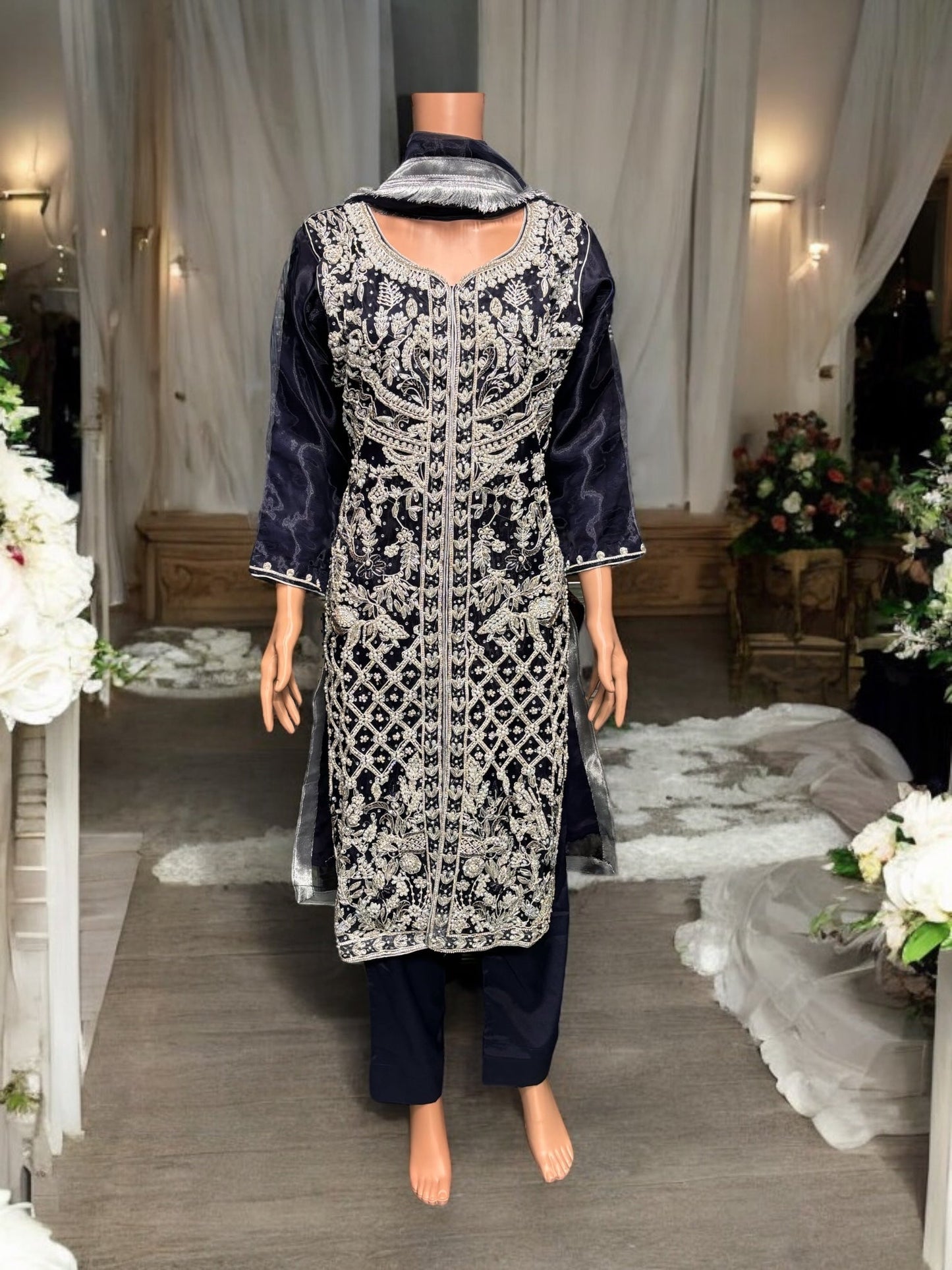 DESIGNER HANDWORK DESIGNER SALWAR KAMEEZ ENSEMBLE-ETHNIC WEAR FOR WOMEN- 08