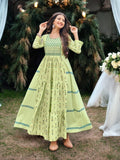 GRACEFUL GLAMOUR: TRADITIONAL LONG FRILL GOWN - ETHNIC WEAR FOR WOMEN- 507