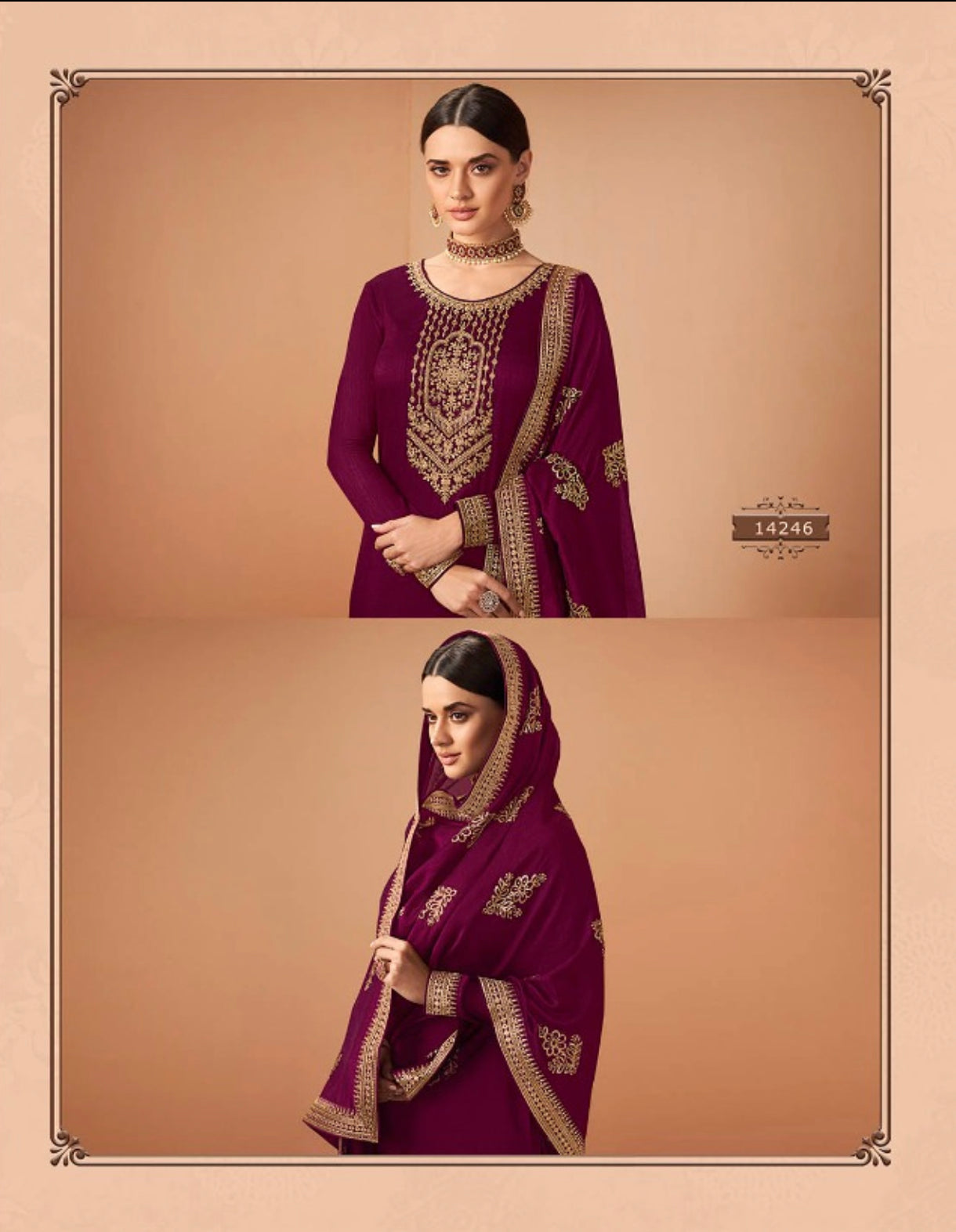 TRADITIONAL BLOOMING SILK GEORGETTE SALWAR KAMEEZ - 14246-ETHNIC WEAR FOR WOMEN