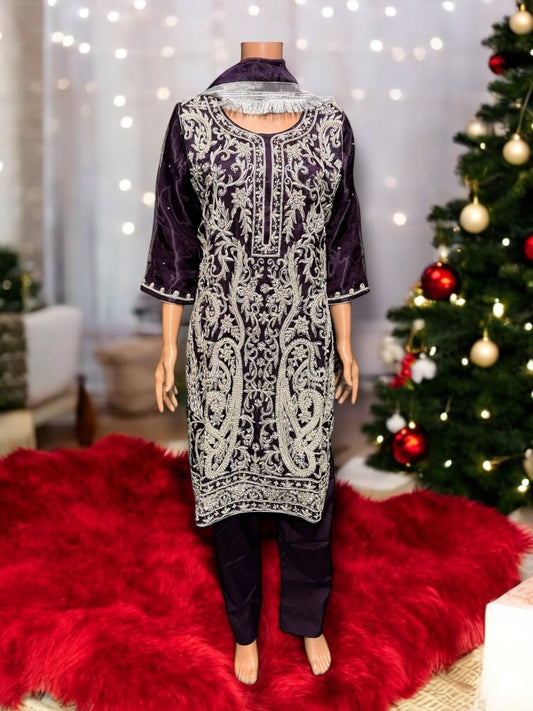 TRADITIONAL DESIGNER HANDWORK SALWAR KAMEEZ ENSEMBLE- ETHNIC WEAR FOR WOMEN-07