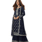 TRADITIONAL FAUX GEORGETTE SALWAR SUIT WITH EMBROIDERY - 129A-ETHNIC WEAR FOR WOMEN