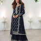 TRADITIONAL FAUX GEORGETTE SALWAR SUIT WITH EMBROIDERY - 129A-ETHNIC WEAR FOR WOMEN