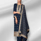 TRADITIONAL NAVY BLUE FAUX GEORGETTE SALWAR SUIT WITH INTRICATE EMBROIDERY-ETHNIC WEAR FOR WOMEN