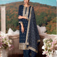 TRADITIONAL NAVY BLUE FAUX GEORGETTE SALWAR SUIT WITH INTRICATE EMBROIDERY-ETHNIC WEAR FOR WOMEN