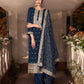 TRADITIONAL NAVY BLUE FAUX GEORGETTE SALWAR SUIT WITH INTRICATE EMBROIDERY-ETHNIC WEAR FOR WOMEN