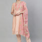 TRADITIONAL PEACH EMBROIDERY WORK COTTON SALWAR SUIT-ETHNIC WEAR FOR WOMEN