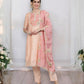 TRADITIONAL PEACH EMBROIDERY WORK COTTON SALWAR SUIT-ETHNIC WEAR FOR WOMEN
