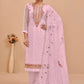 TRADITIONAL PINK FESTIVE WEAR HEAVY GEORGETTE SALWAR SUIT-ETHNIC WEAR FOR WOMEN