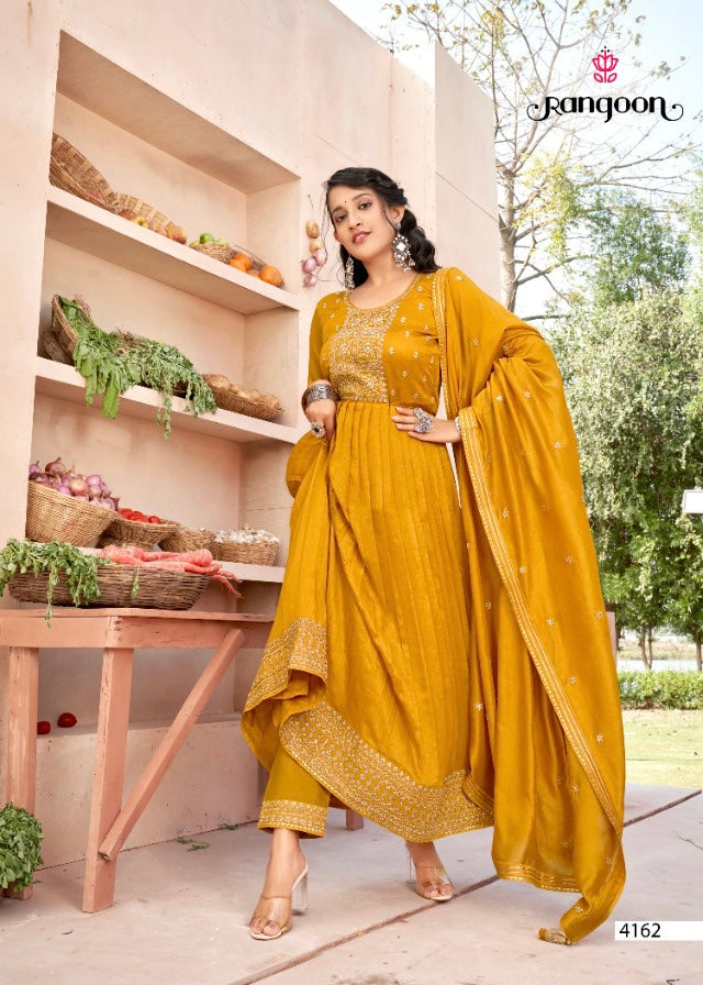 TRADITIONAL VICHITRA SILK SALWAR SUIT WITH FANCY WORK -ETHNIC WEAR FOR WOMEN - 4162