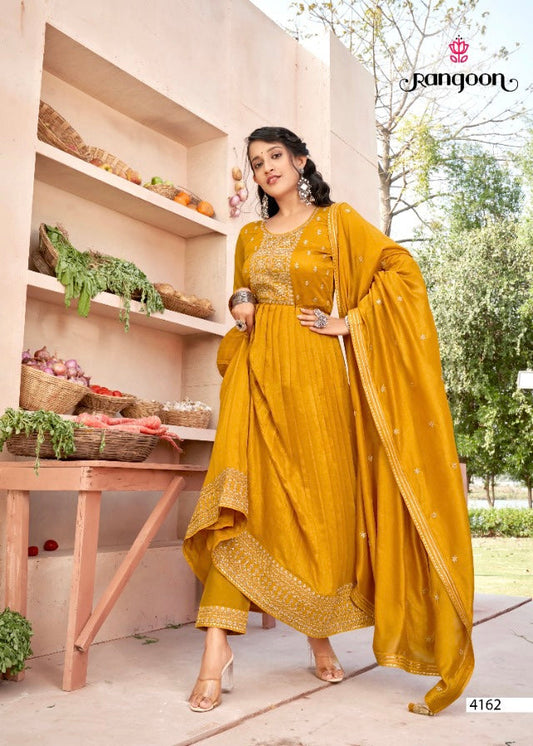 TRADITIONAL VICHITRA SILK SALWAR SUIT WITH FANCY WORK -ETHNIC WEAR FOR WOMEN - 4162