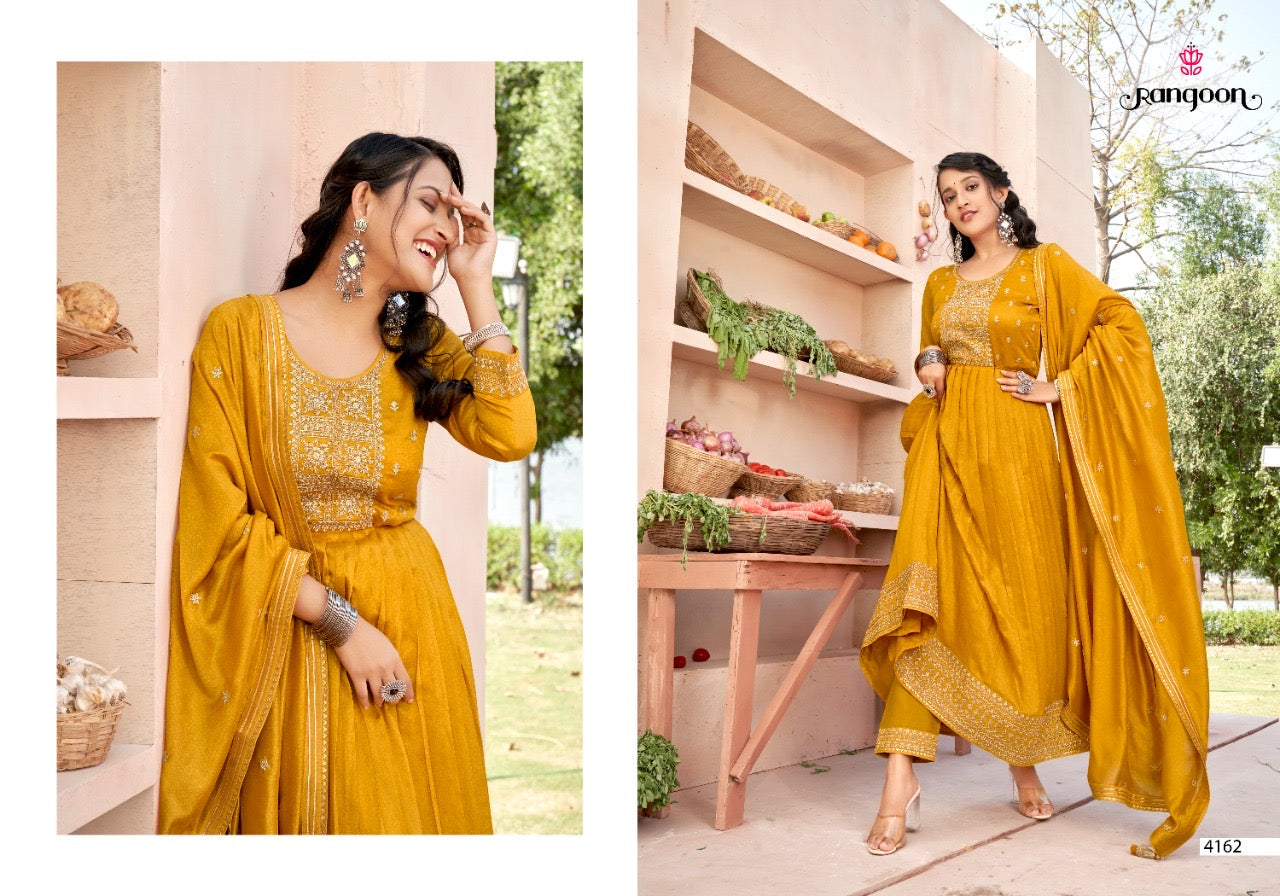 TRADITIONAL VICHITRA SILK SALWAR SUIT WITH FANCY WORK -ETHNIC WEAR FOR WOMEN - 4162