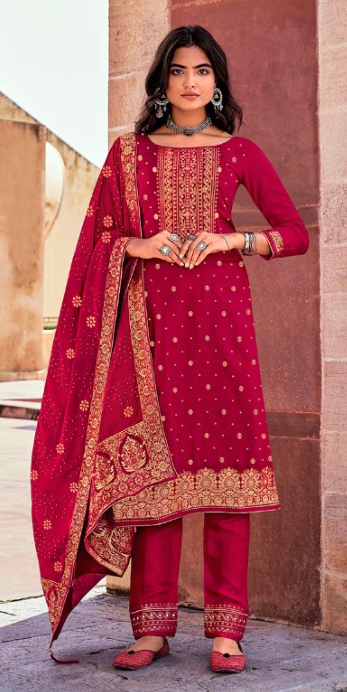 TRADITIONAL DESIGNER SILK SALWAR KAMEEZ-ETHNIC WEAR FOR WOMEN-02