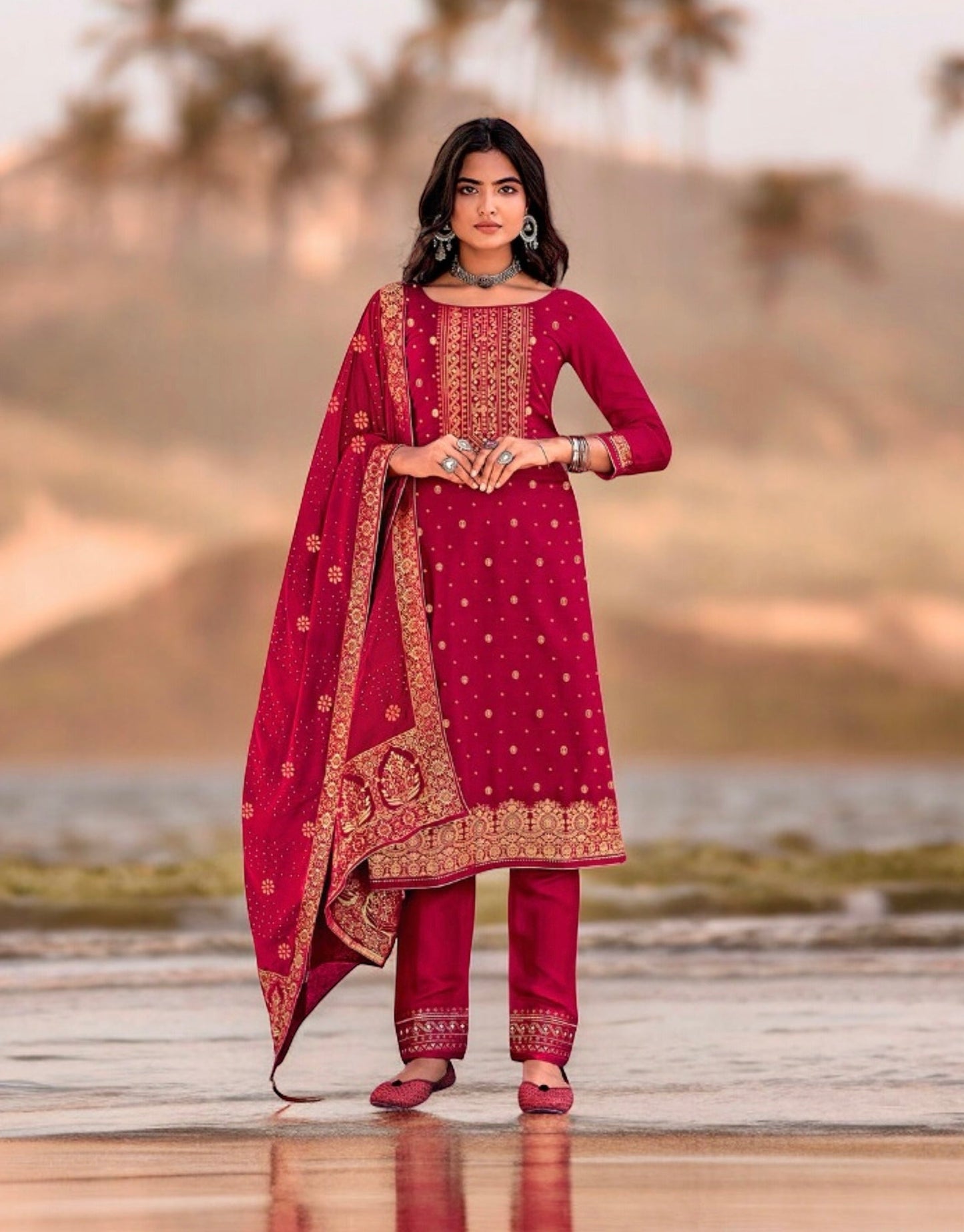 TRADITIONAL DESIGNER SILK SALWAR KAMEEZ-ETHNIC WEAR FOR WOMEN-02