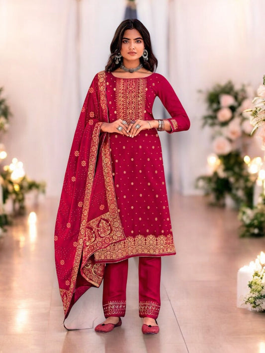 TRADITIONAL DESIGNER SILK SALWAR KAMEEZ-ETHNIC WEAR FOR WOMEN-02
