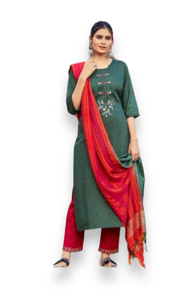 TRADITIONAL BLUE HILLS VISCOSE DRESS FOR FESTIVE OCCASIONS-ETHNIC WEAR FOR WOMEN