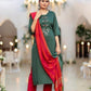TRADITIONAL BLUE HILLS VISCOSE DRESS FOR FESTIVE OCCASIONS-ETHNIC WEAR FOR WOMEN