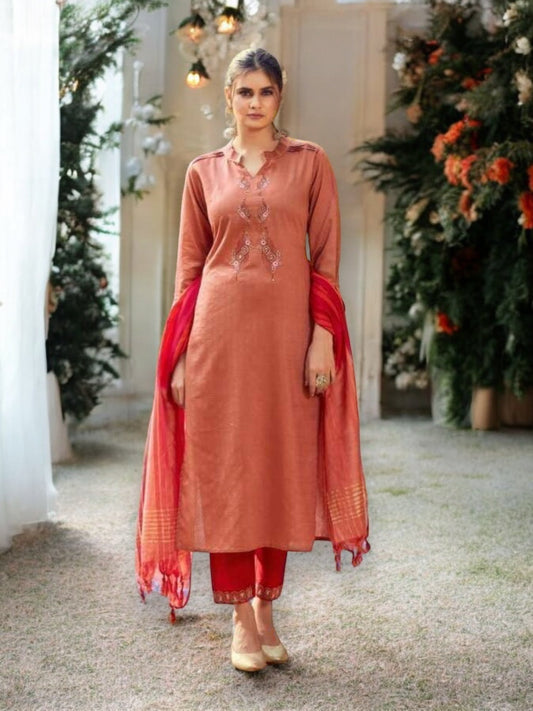 TRADITIONAL ELEGANCE PERSONIFIED - VISCOSE DRESS FOR FESTIVE OCCASIONS-ETHNIC WEAR FOR WOMEN