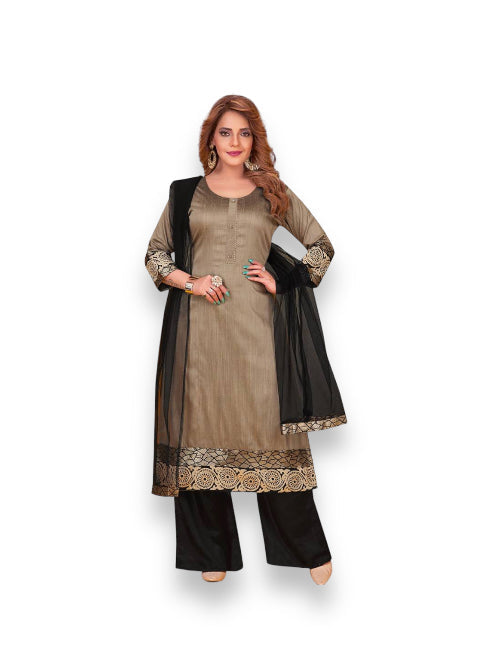 STYLISH GRAY COLOR N F CHURIDAR CASUAL WEAR SALWAR KAMEEZ