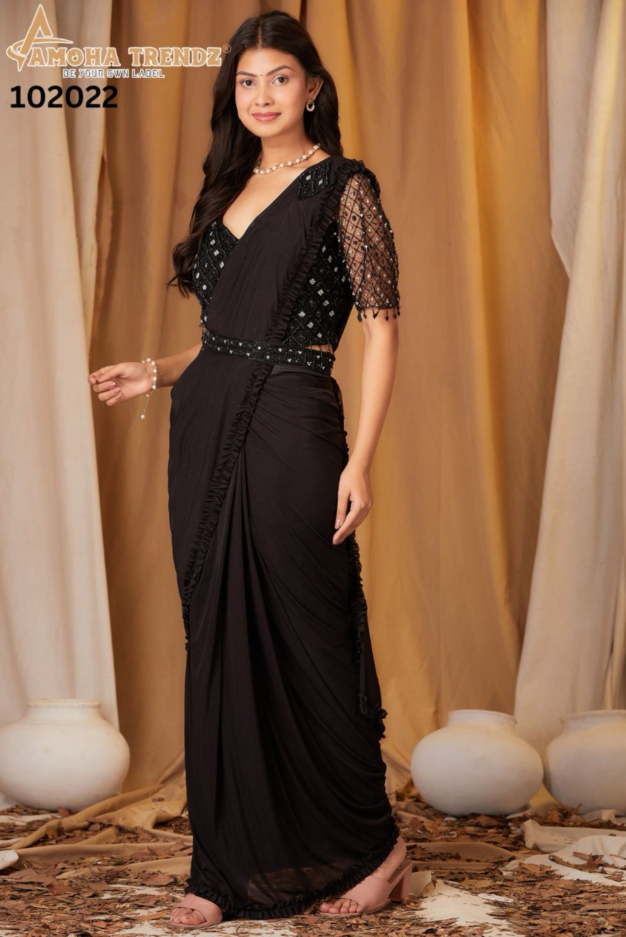 STYLISH PARTY WEAR READYMADE SAREE – ETHNIC WEAR FOR WOMEN - 01
