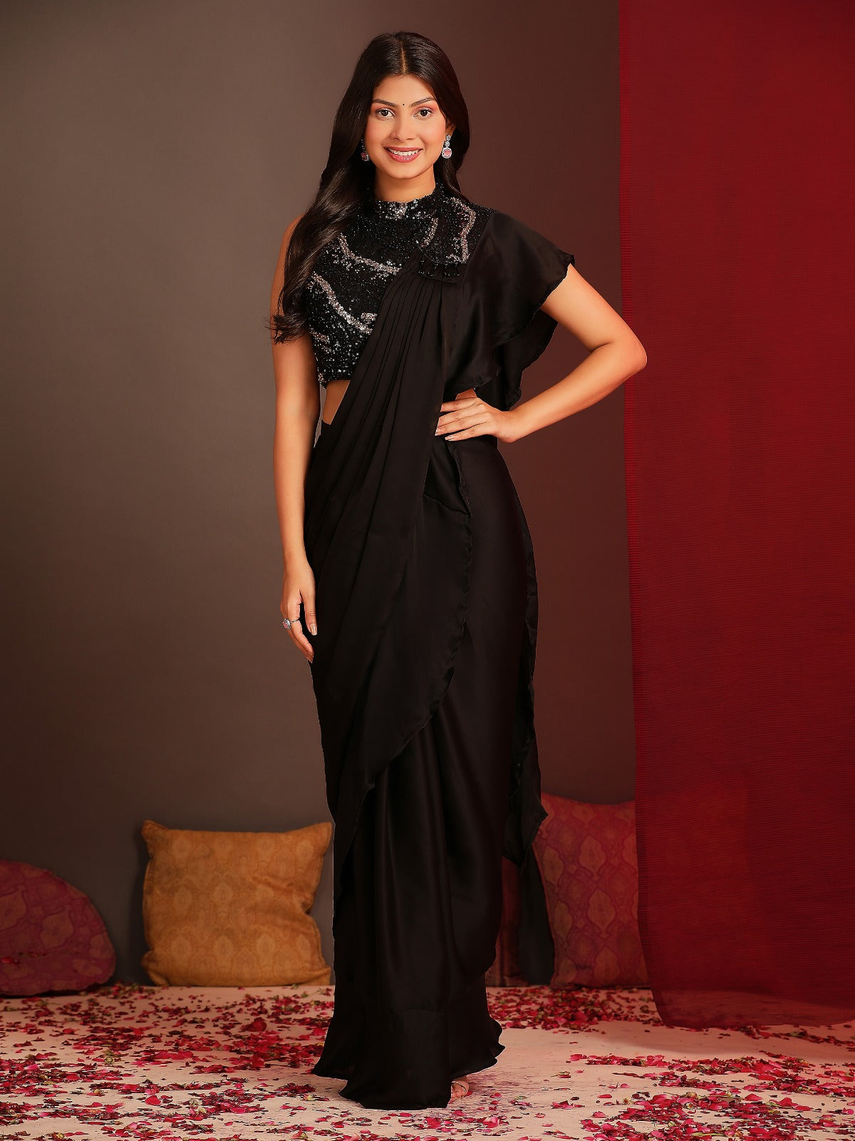 STYLISH PARTY WEAR READYMADE SAREE – ETHNIC WEAR FOR WOMEN - 03