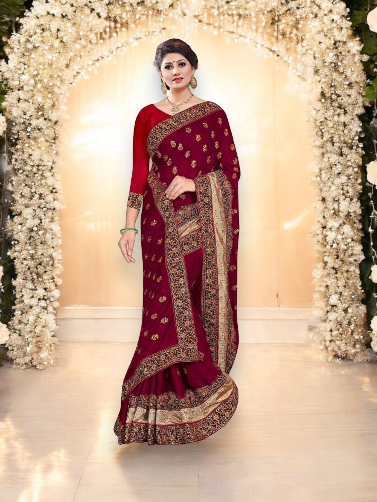 TRADITIONAL DESIGNER PARTY SAREE – INDIAN ETHNIC WEAR FOR WOMEN-05
