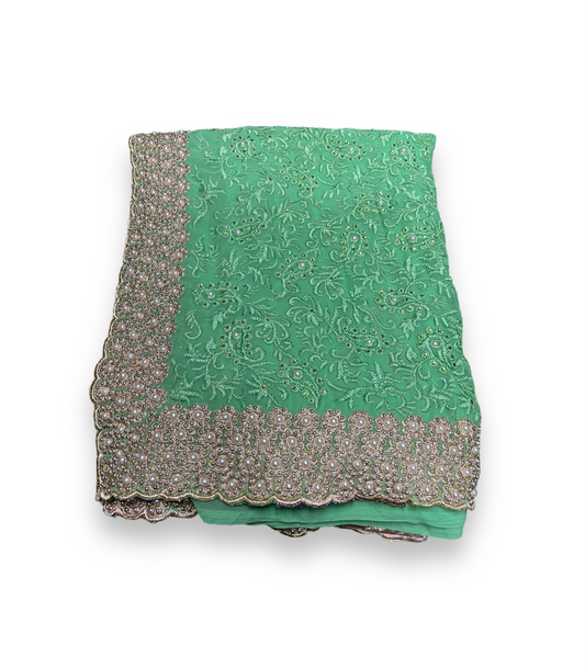 TRADITIONAL DESIGNER PARTY SAREE WITH READYMADE BLOUSE –INDIAN ETHNIC WEAR FOR WOMEN-018