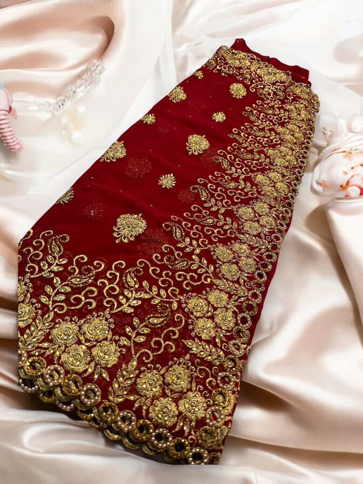 TRADITIONAL DESIGNER SAREE WITH READY BLOUSE – ELEGANT INDIAN ETHNIC WEAR- 014