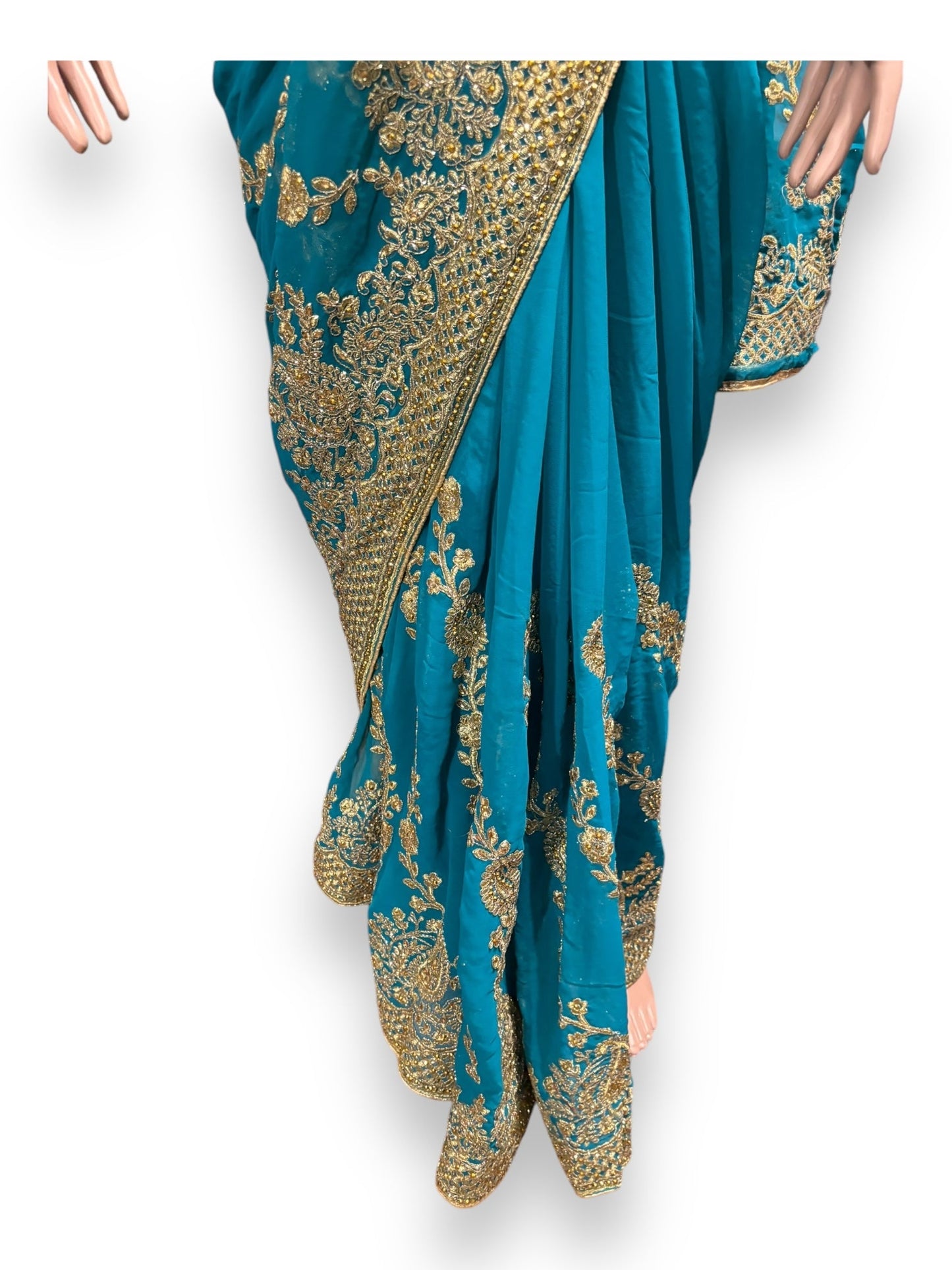 TRADITIONAL DESIGNER SAREE WITH READY BLOUSE – ELEGANT INDIAN ETHNIC WEAR- 015