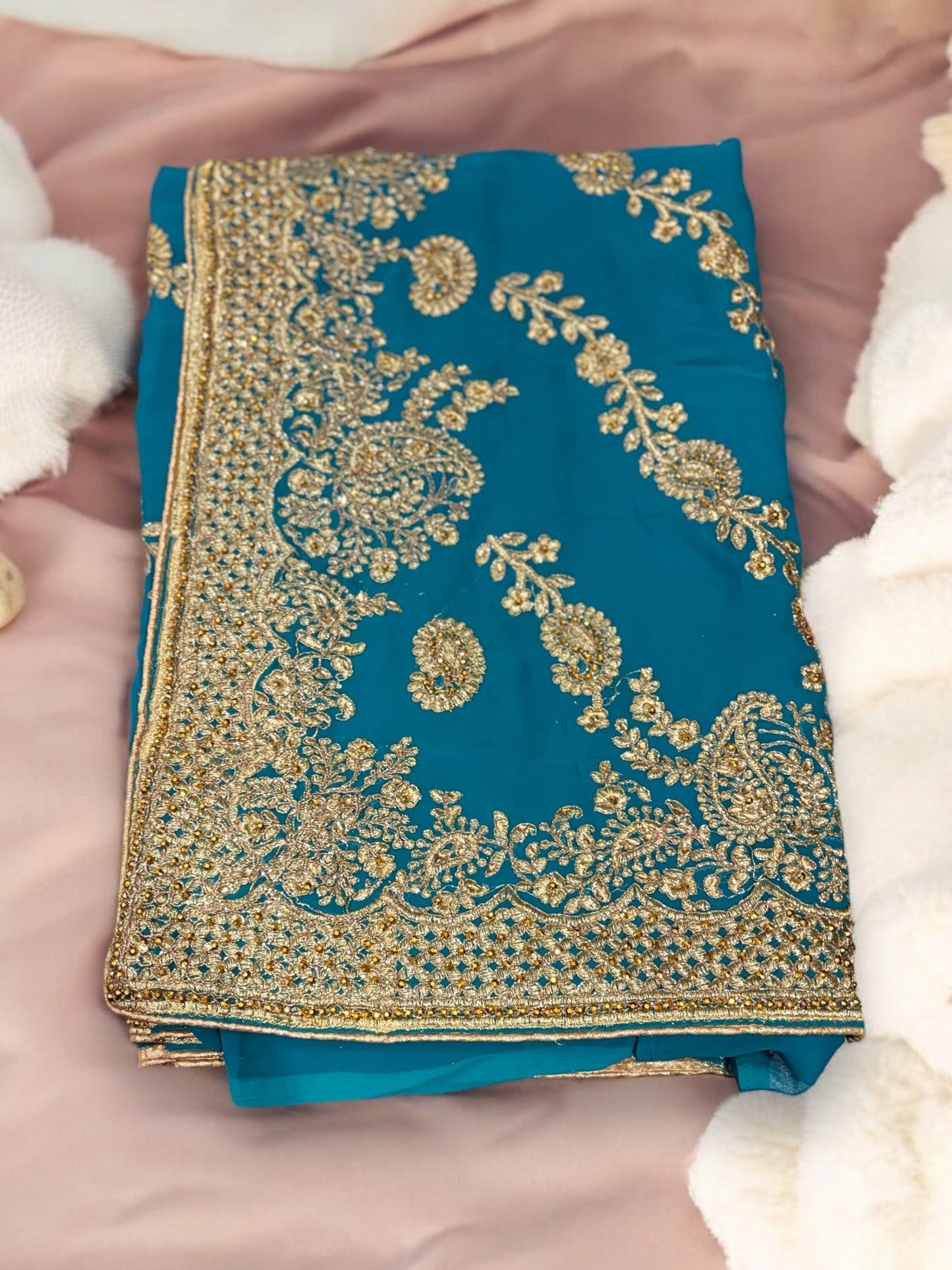TRADITIONAL DESIGNER SAREE WITH READY BLOUSE – ELEGANT INDIAN ETHNIC WEAR- 015