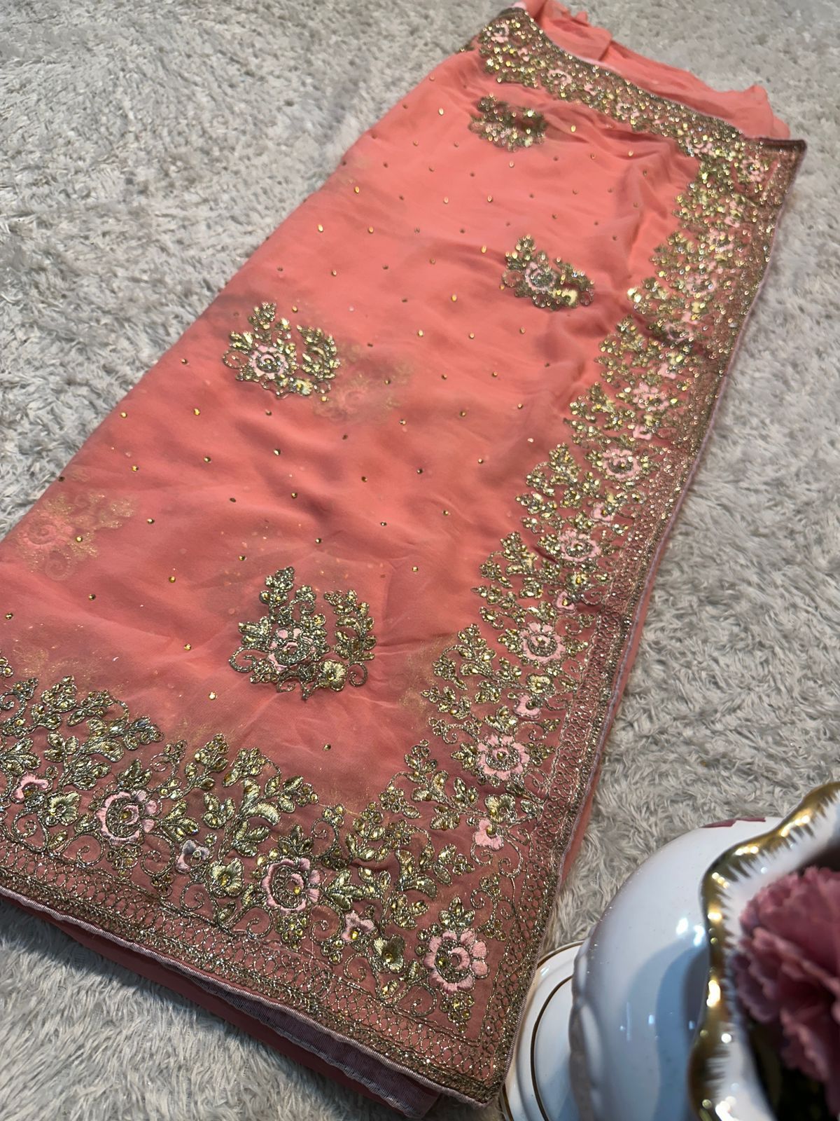 TRADITIONAL DESIGNER SAREE WITH READY BLOUSE – ELEGANT INDIAN ETHNIC WEAR- 016