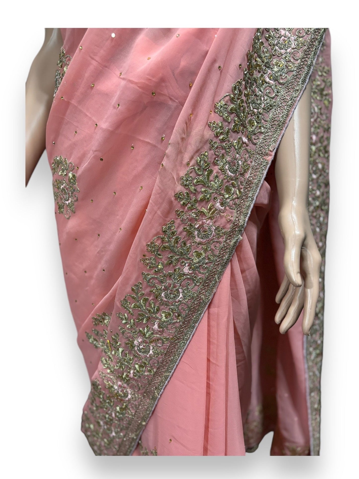 TRADITIONAL DESIGNER SAREE WITH READY BLOUSE – ELEGANT INDIAN ETHNIC WEAR- 016