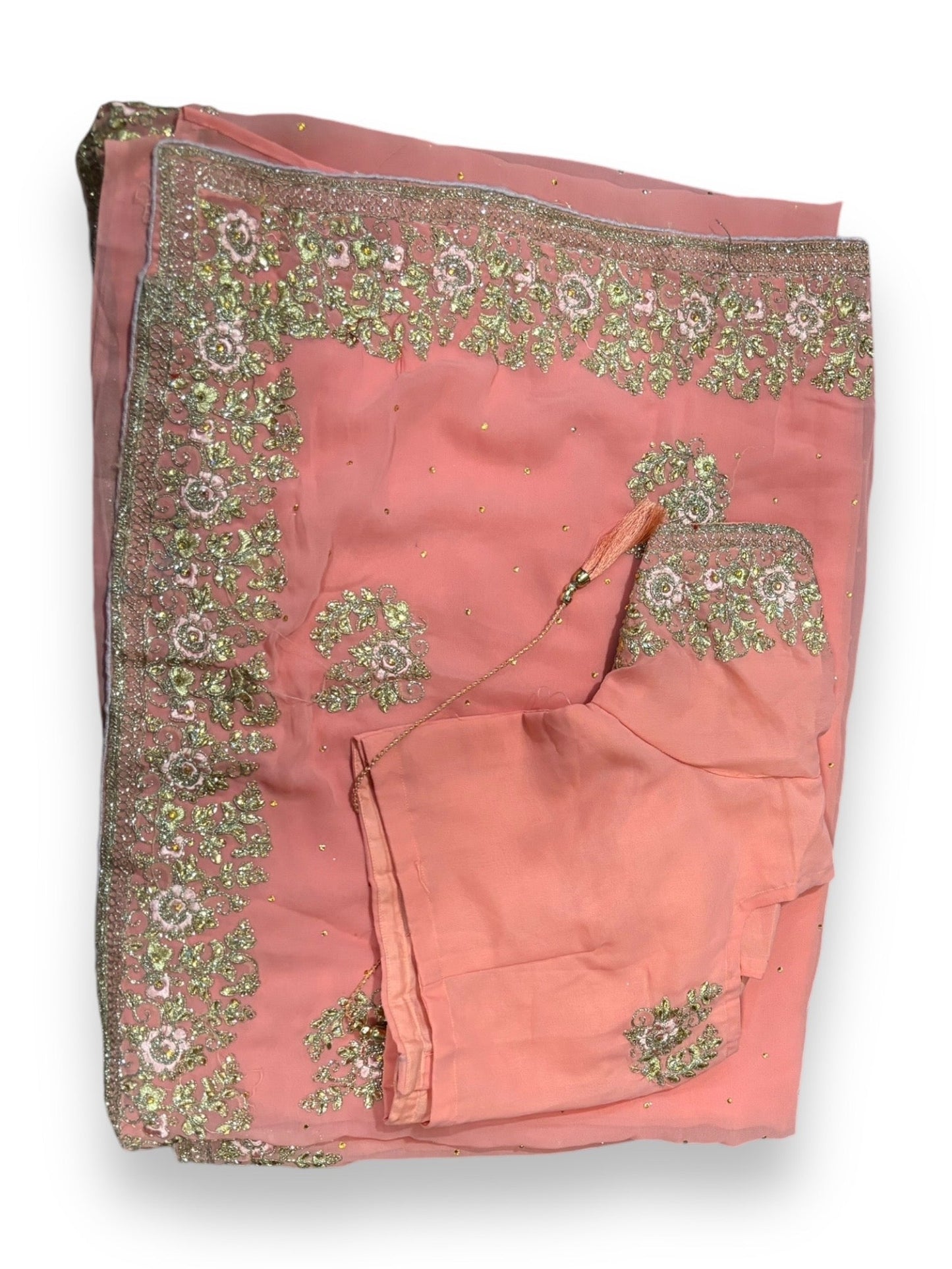TRADITIONAL DESIGNER SAREE WITH READY BLOUSE – ELEGANT INDIAN ETHNIC WEAR- 016