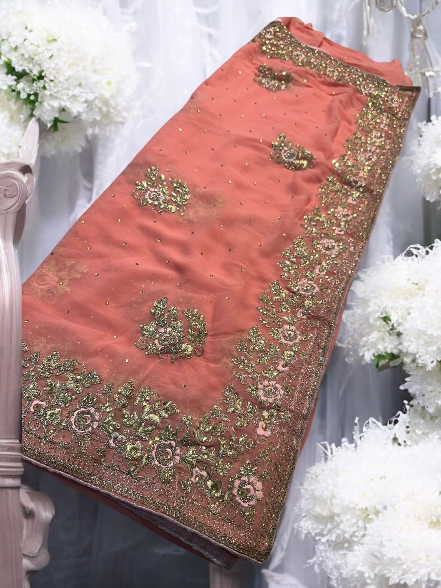 TRADITIONAL DESIGNER SAREE WITH READY BLOUSE – ELEGANT INDIAN ETHNIC WEAR- 016
