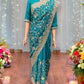 TRADITIONAL DESIGNER SAREE WITH READY BLOUSE – ELEGANT INDIAN ETHNIC WEAR- 020