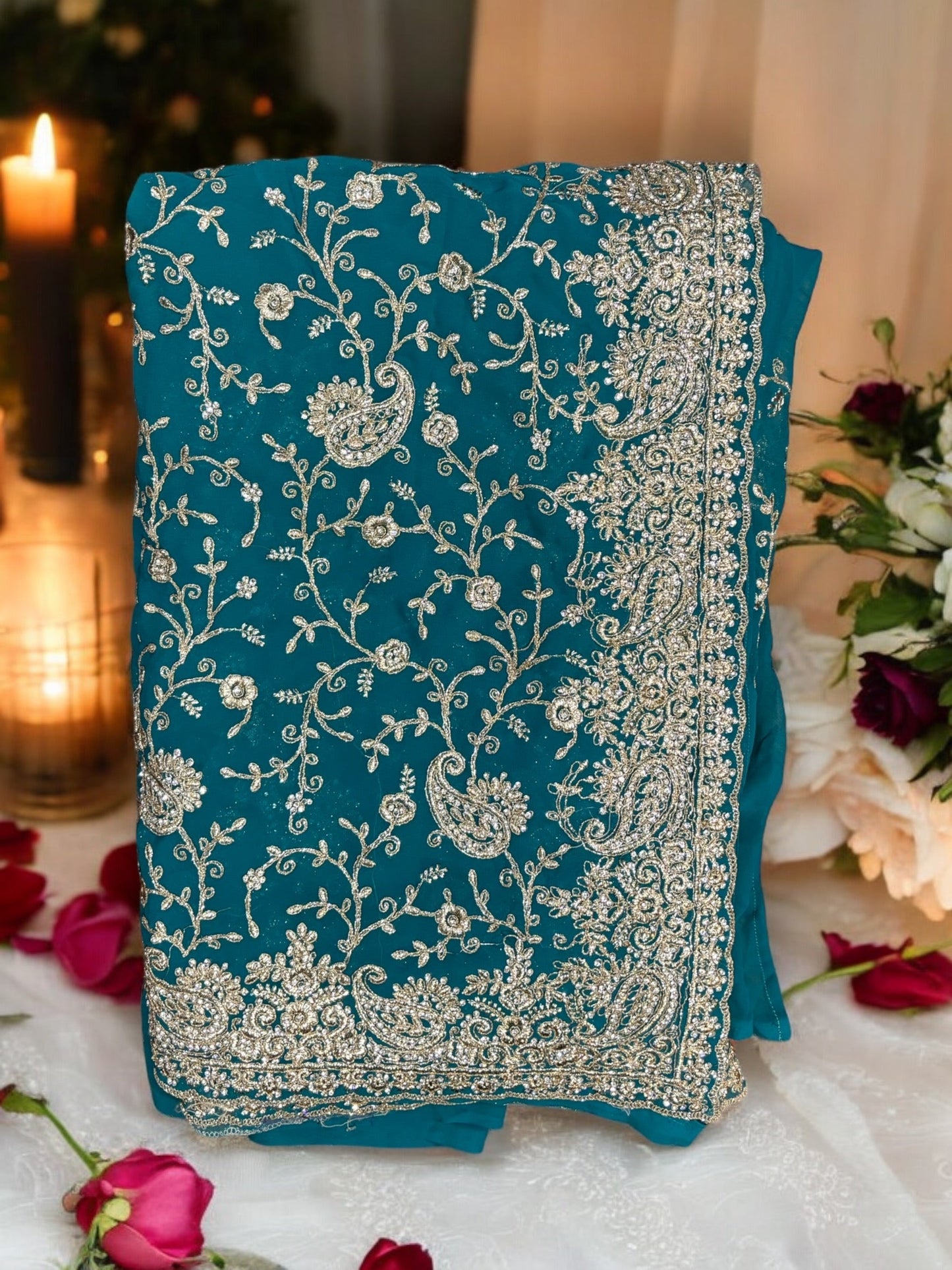 TRADITIONAL DESIGNER SAREE WITH READY BLOUSE – ELEGANT INDIAN ETHNIC WEAR- 020