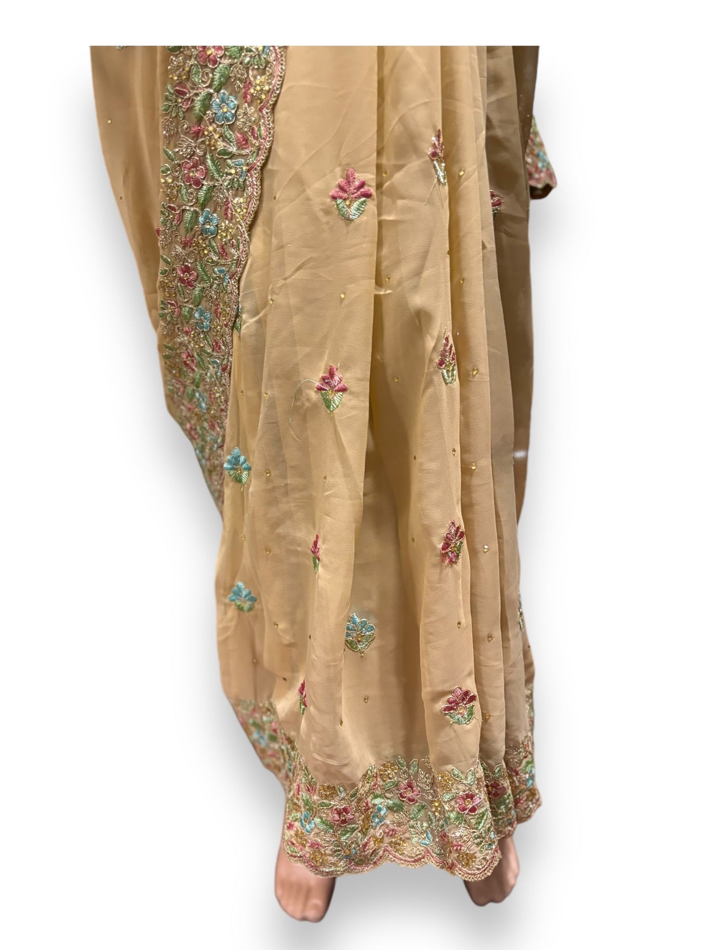 TRADITIONAL DESIGNER SAREE WITH READY BLOUSE- ELEGANT INDIAN ETHNIC WEAR FOR WOMEN - 012