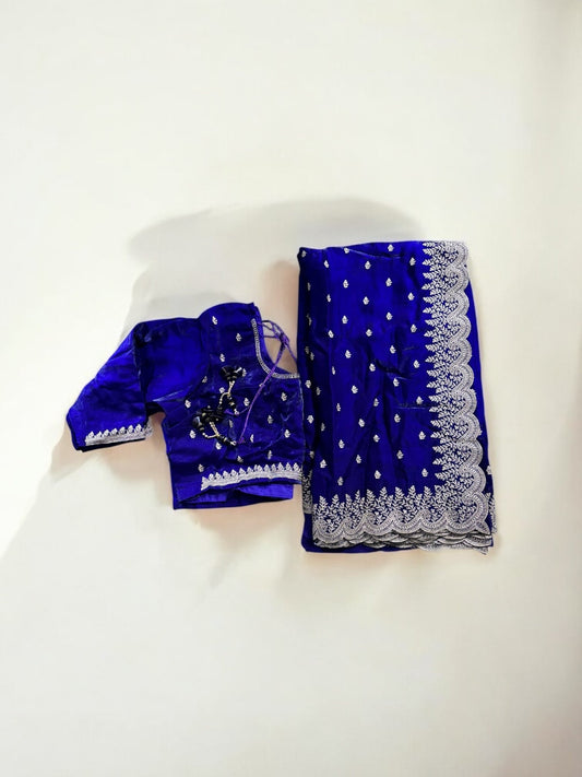 TRADITIONAL DESIGNER SAREE WITH READY BLOUSE– ETHNIC WEAR FOR WOMEN- 301