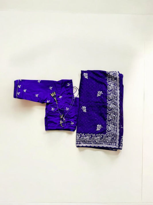 TRADITIONAL DESIGNER SAREE WITH READY BLOUSE– ETHNIC WEAR FOR WOMEN- 302