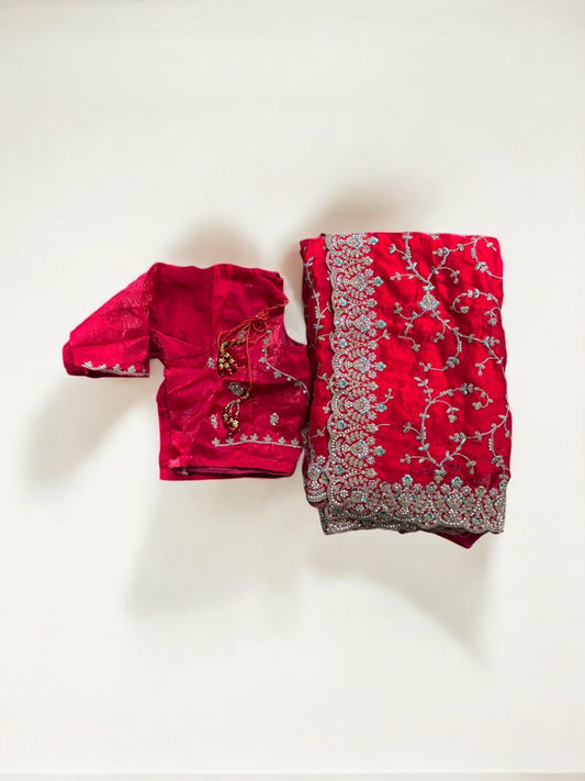 TRADITIONAL DESIGNER SAREE WITH READY BLOUSE– ETHNIC WEAR FOR WOMEN- 304