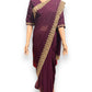 TRADITIONAL PURPLE PARTY WEAR STONEWORK SAREE WITH READY BLOUSE - 023